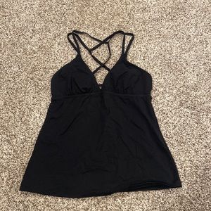 Black Athleta tankini top.